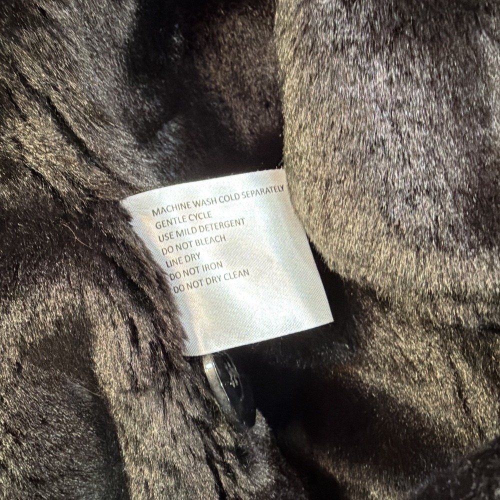 Gallery New York Women's Brown Faux Fur Hooded Winter Coat Size M Cleaned Warm - Picture 10 of 12